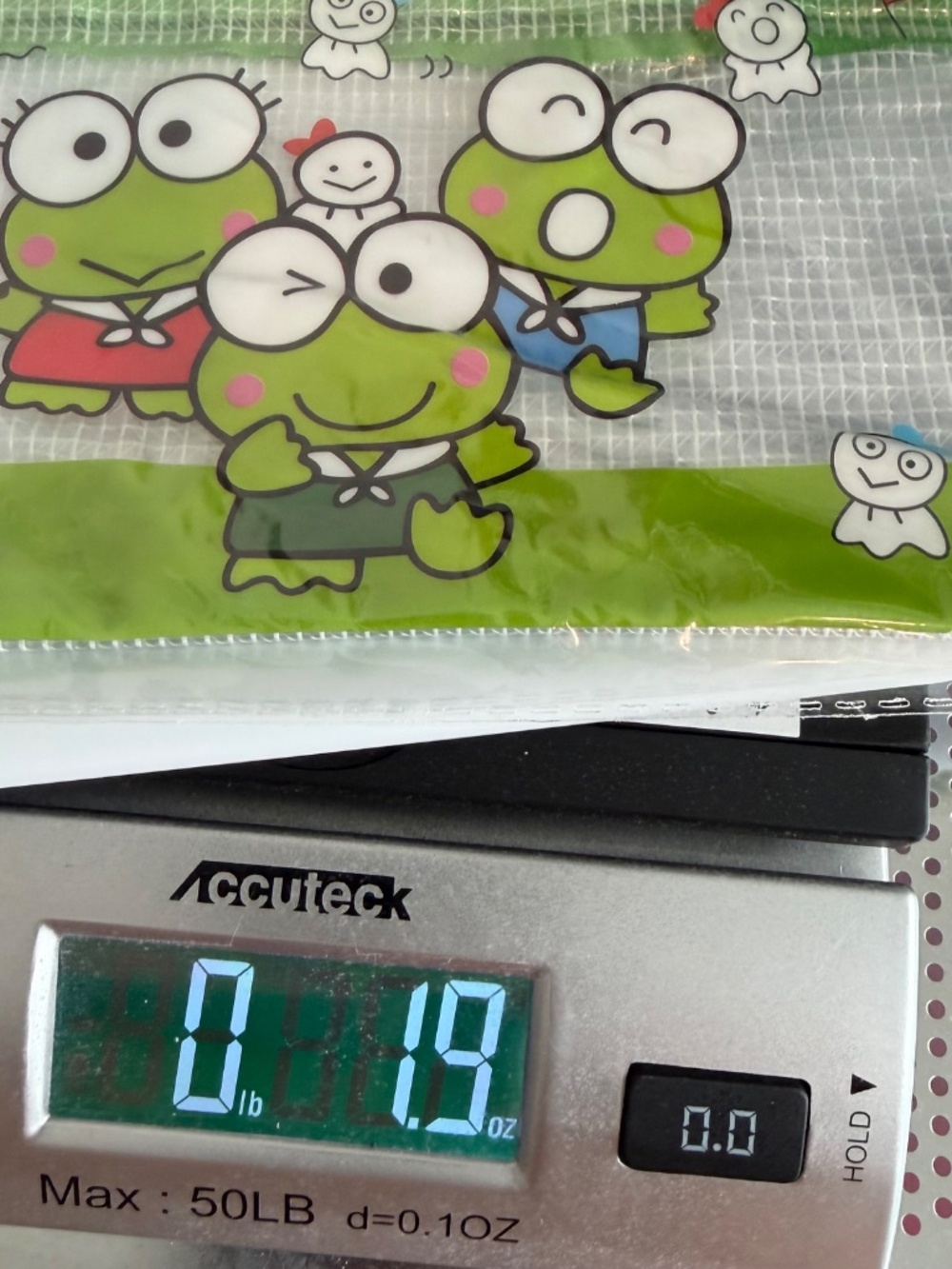 KeroKeroppi PVC Mesh Pouch NEW Bag Zipper Medium Green Clear - Picture 9 of 9